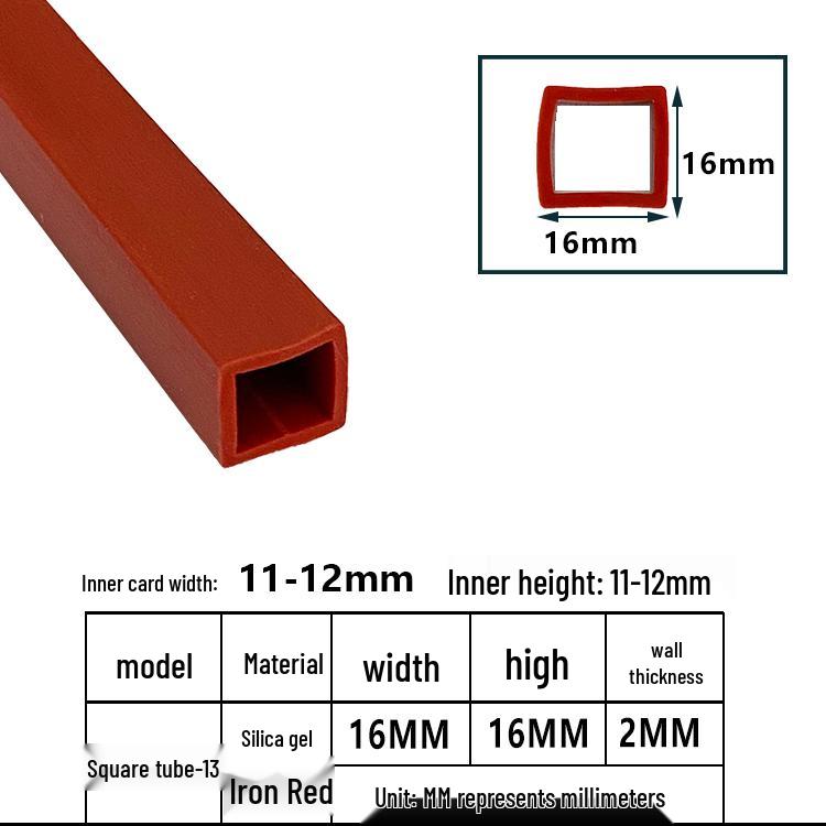 High-Temperature Resistant Silicone Square Tubing: Durable, Customizable, Aging-Resistant Rubber Sheath and Hollow Sealing Strip.