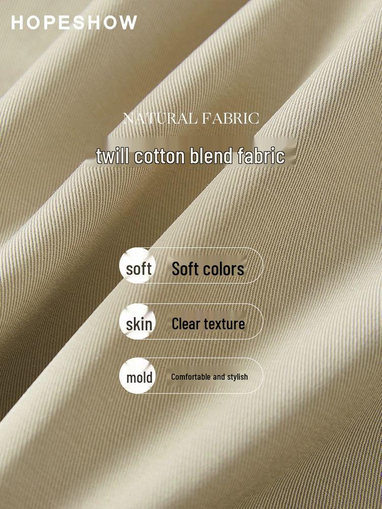 Женский японский тренч цвета хаки на осень 2025 года - Свободный крой, Цветной блок, Пальто средней длины с лацканами