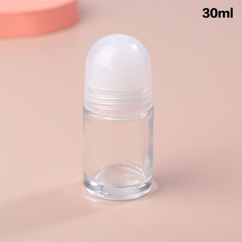 30/50Ml Empty Glass Refillable Roll On Bottles Plastic Roller Bottle Leak-Proof Cosmeitic Containers For Essential Oil Perfumes