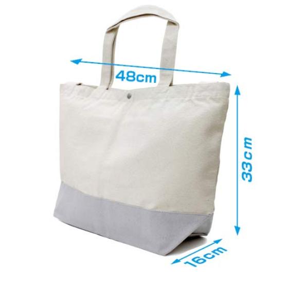 Сумка-тоут Cospa Hamaji Husky Smile 2way, цвет СЕРЕБРИСТЫЙ×БЕЛЫЙ, примерно. В33×Ш48×Г16см