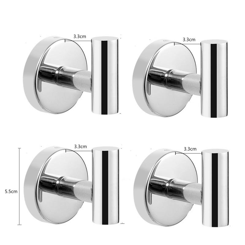 Металлический настенный крючок 4 шт., с монтажным комплектом, для ванной комнаты, коридора и кухни