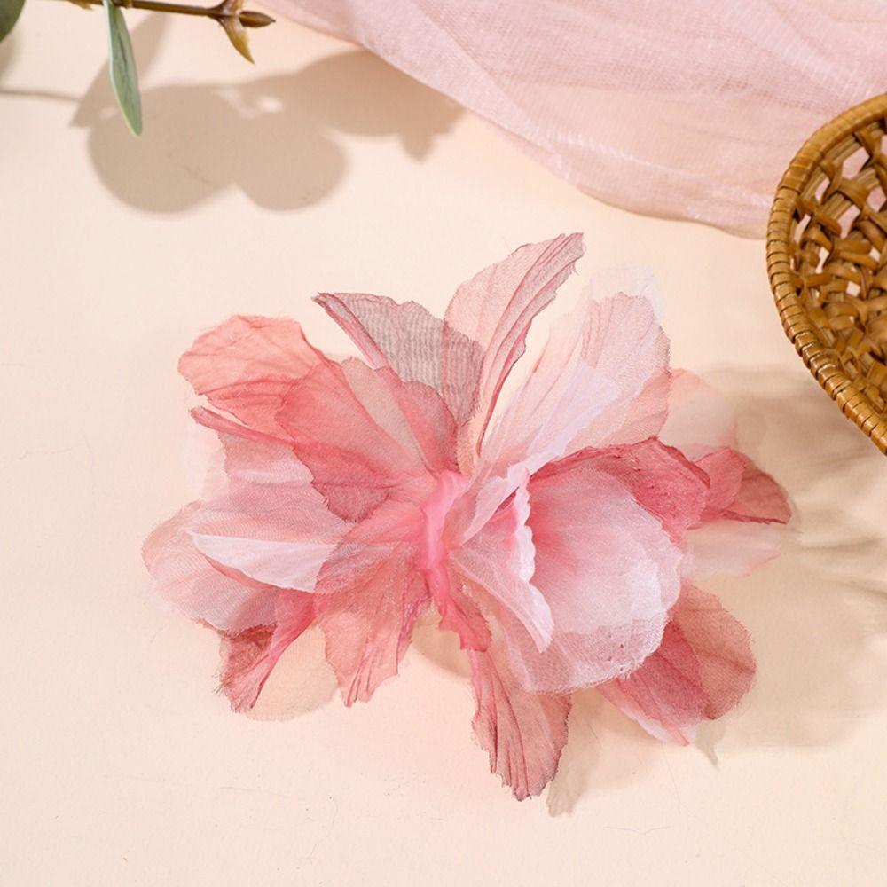 10 шт. 3D-цветочные аппликации из органзы и кружева для свадебного платья, градиентная кружевная отделка, швейные аксессуары, декоративные нашивки