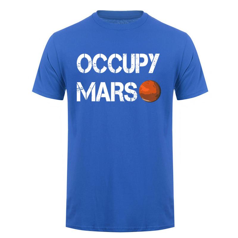 Occupy Mars T Shirt Unisex Space Mars Planet Graphic Tee Astronaut Universe Future Exploration Casual Short Sleeve Shirt Da105