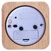 Fuji Boeki Analog Table Clock/Alarm Clock, 10.2cm Wide, Natural Wood, Quiet Alarm, with Light, Tabletop, Square, Wood, 36696