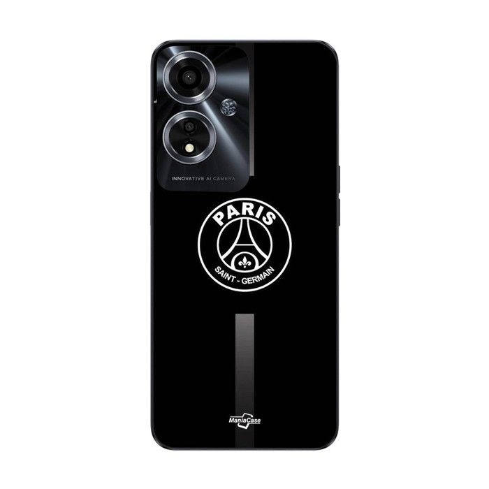 Coque pour Oppo A59 5G psg logo jordan gris fond noir