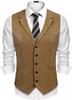 Vest Coat Men Real Lambskin Classic Button Jacket Leather Waistcoat Western