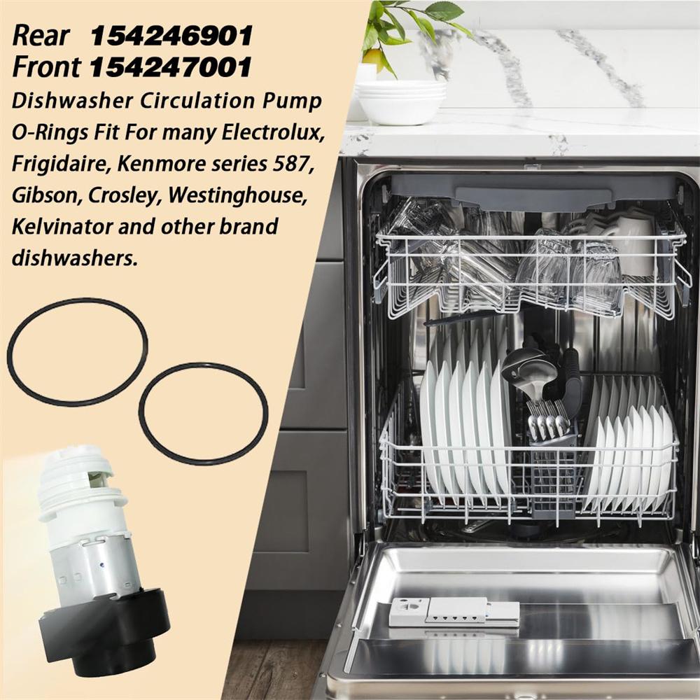 2Pcs Dishwasher O-Ring For Electrolux Frigidaire Rear 154246901 Front 154247001