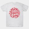 Женская футболка Любовь Мир Радость Принт Харадзюку Кавайная футболка Летняя футболка с коротким рукавом Женская футболка Топ