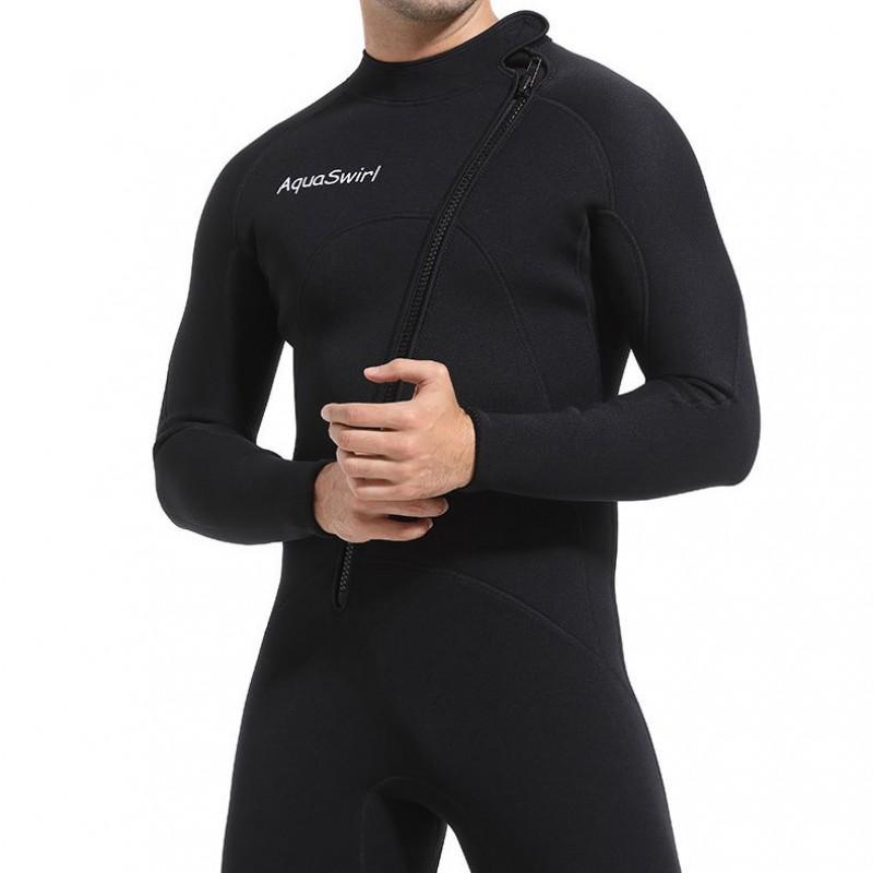 3mm Mens Full Wetsuit Scuba Diving Snorkeling Surfing Swimming With Long Sleeve Pants Front Zip