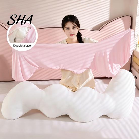 L Shaped Pregnancy Pillow Cooling Body for Adults & Side Sleepers, Breathable L-Shaped Long Hugging Pillow, Full Leg Support Cushion with Removable
