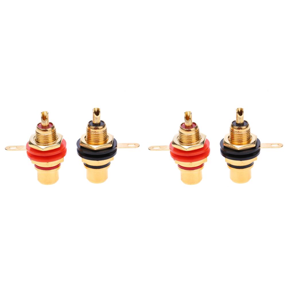 2-16 шт. Адаптер для монтажа на панель шасси, цинковый сплав, золотое покрытие, разъем RCA типа «мама», аксессуары, гнездо RCA, аудиоразъем