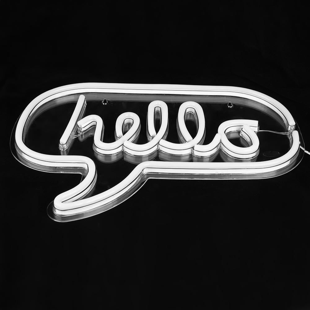 HELLO Letters LED Neon Light Wall Hanging Sign для бара Спальня Гостиная