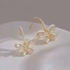 Light Luxury White Butterfly Zircon Earrings High Sense Versatile Exquisite Simple Earrings Temperament Personalized Earrings