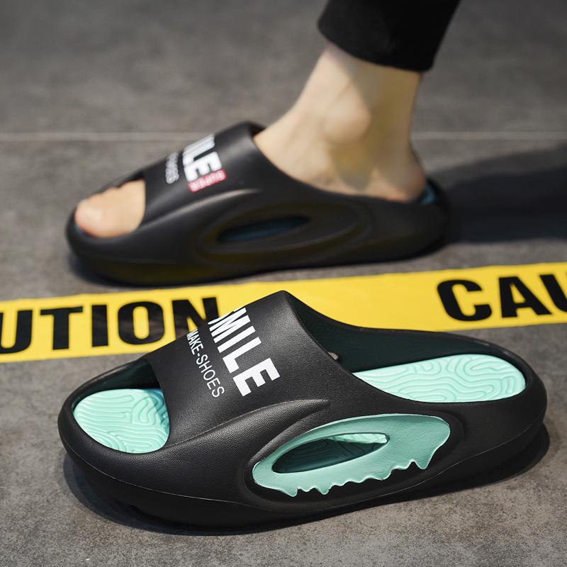 Men's Sandals Indoor Outdoor Beach Dragging Alphabet Element Women's Large Size Outdoor Beach Slippers