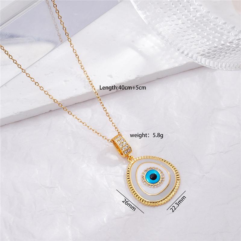 Fashion Hamsa Evil Eye Zircon Pendant Necklace Stainless Steel Chains High Grade Geometric Choker Jewelry Gifts For Women Girls
