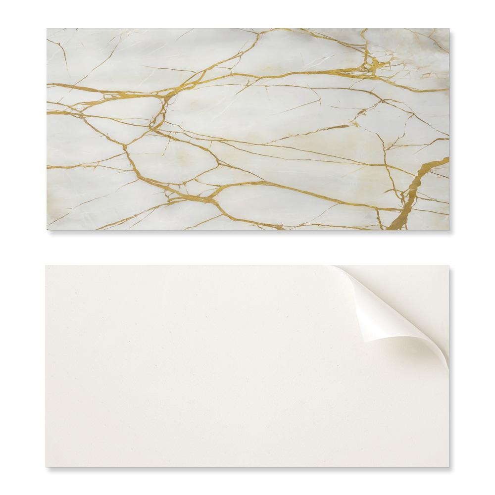 Dekoracyjny Panel Winylowy Samoprzylepny - Do Przedpokoju 100X50 Cm Elegancki Marmur Z Żyłkami