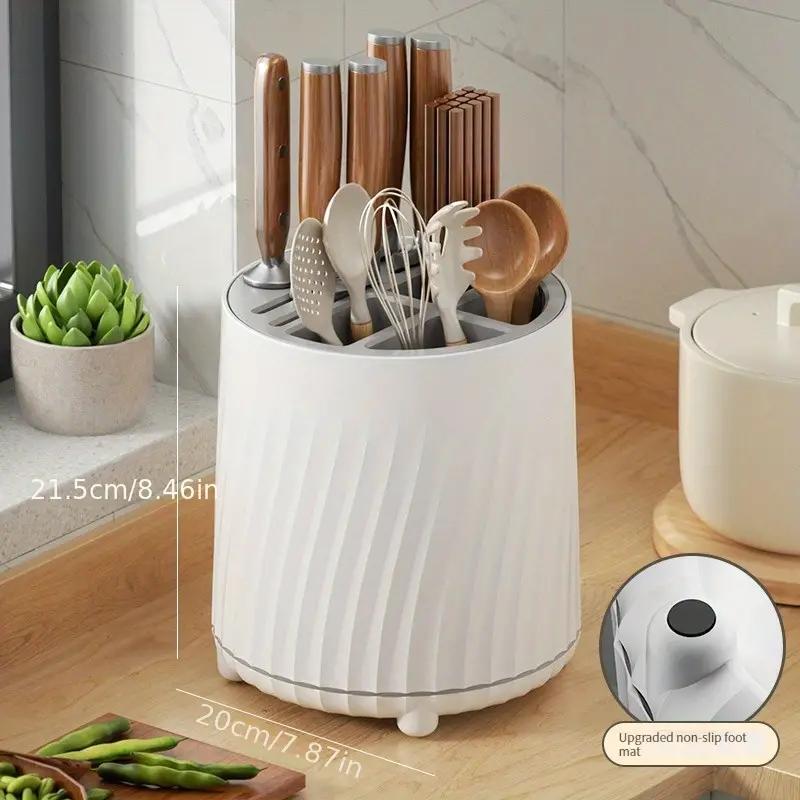 Вращающийся держатель ножей, ложка, палочки для еды, вилка, сливная полка, корзина, многофункциональная настольная полка для хранения, кухонные принадлежности