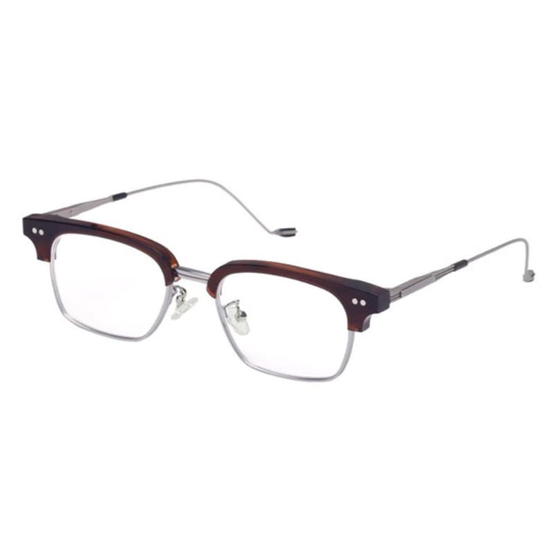 LOOKING4U Neo Retro 52010 Half Frame Horn-Rimmed Glasses Brown