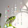 Hanging Crystal Pendant Garden Suncatcher Wind Chimes Rainbow Prism Crystal Chain for Window Drop Bell Christmas Tree Home Decor