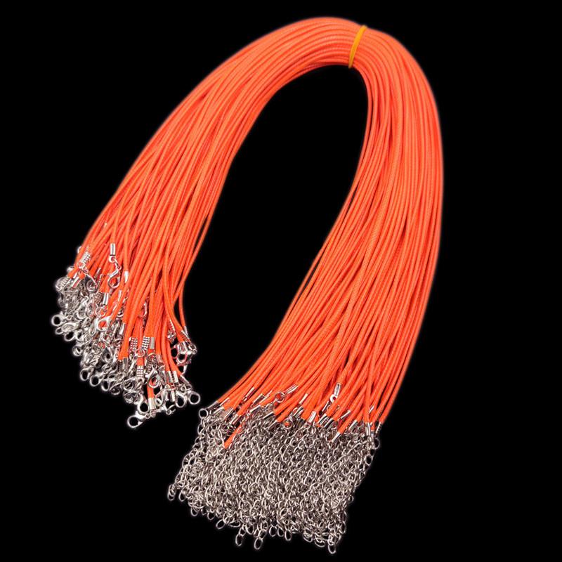 Pendant Charms Findings Necklace Chain Rope 10Pcs 2mm Unisex Lobster Clasp String Cord Fashion 16 Colors Twisted Adjustable Braided PU Leather Beads