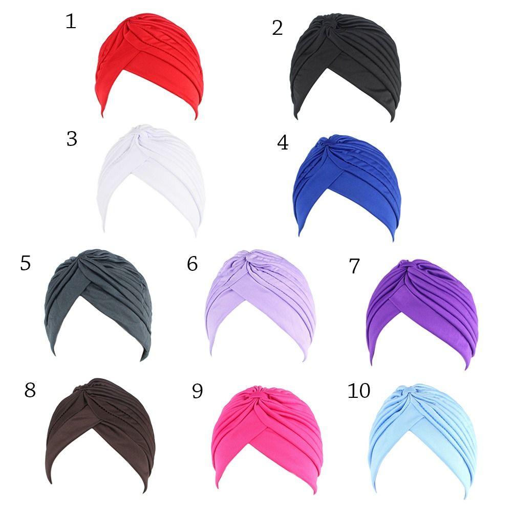 Шапки, шапки-бини, повязка на голову, тюрбан чистого цвета, детская национальная шапка для химиотерапии, хлопковая шапка, бандана