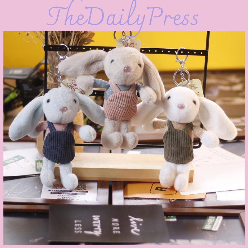 Adorable Long-eared Bunny Keychain Plush Rabbit Doll Soft Toy For Bags And Gifts