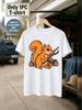 1pc Male Graphic T Shirt Angry Squirrel Holding Stick Pattern Short Sleeve Crew Neck for Teenagers[solely 1pc T-SHIRT], for Teenager
