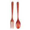 2Pcs/Set Heat Resistance Wood Fork and Spoon Durable Kitchen Utensil for Home Restaurant