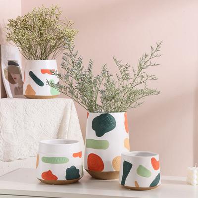 Креативный цветочный горшок с ручной росписью, сочный горшок, керамический горшок для цветов, домашний декор, настольный орнамент, украшение сада, горшок для растений бонсай