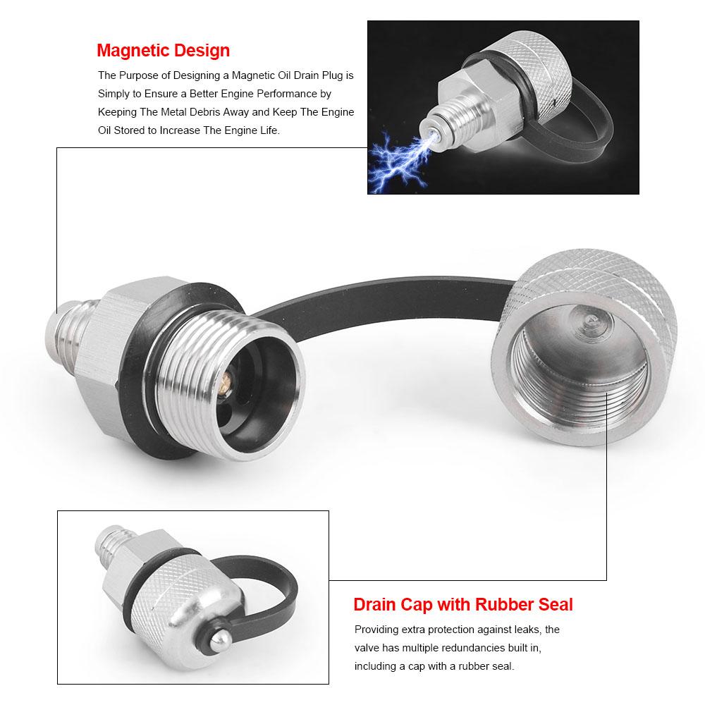 Quick Twist Oil Drain Valve With Magnet Leak Proof Rust Proof Compact Structure Stainless Steel Drain Hose Attachment