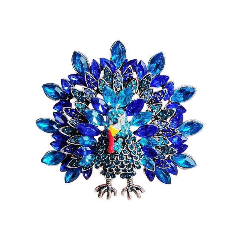 Vintage Turkey Brooch Creative Thanksgiving Rhinestone Funny Animal Pin Personalized Coat Corsage Accessories