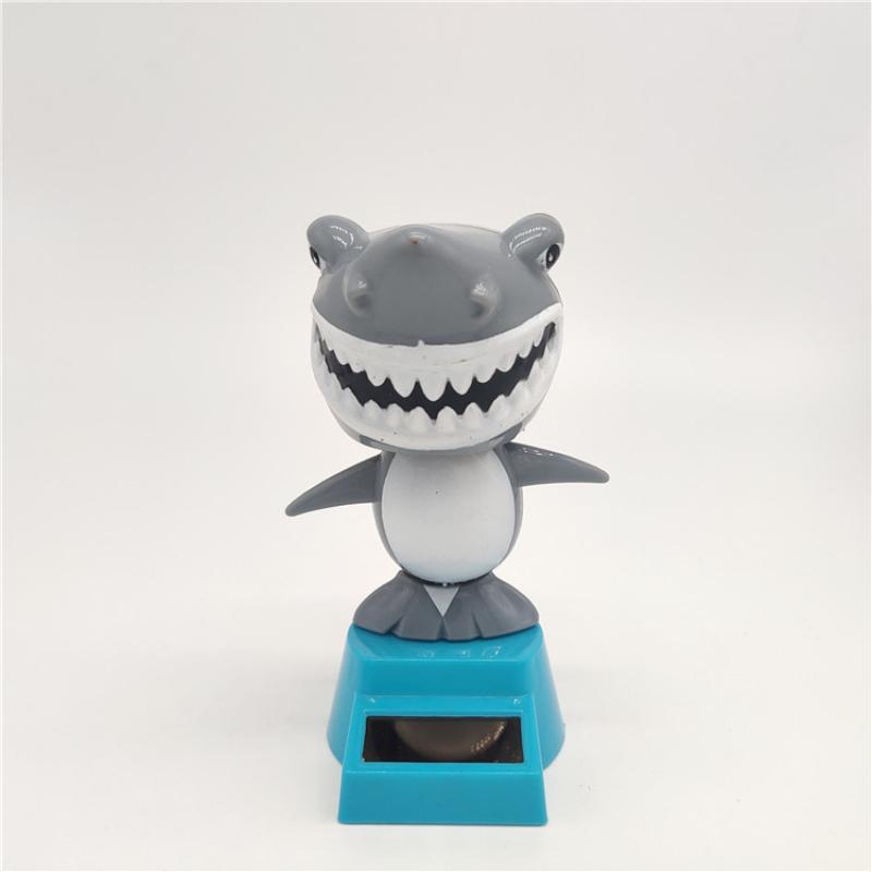 Car Acssories Solar Energy Acssories Shake Head Doll Funny Shark Shape Acssories Gift Creative Interior Car Acssories