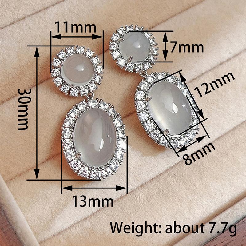 Xiaomi Huitan Graceful Drop Earrings for Women Charming Imitation Moonstone Dangle Earrings Gorgeous Sparkling Ear Accessories Jewelry