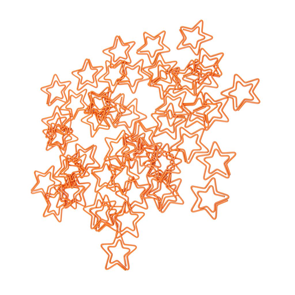 50Pcs Fancy Paperclips 5 Pointed Star Style Metal Widely Applicable Cute Paper Clips for Off