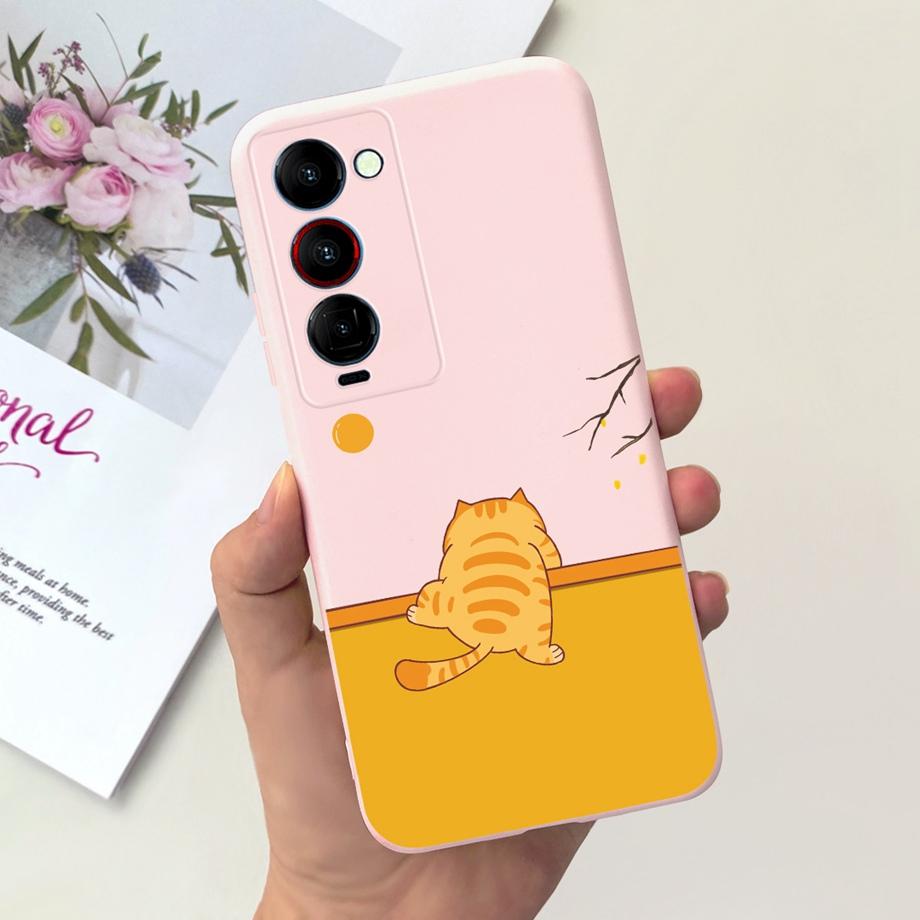 Для Tecno Camon 18 18i 18P 18 Premier Чехол Милый Кот Цветок Мультяшки Обложка Для Camon18 Premier Чехол для Телефона Camon18P Мягкий Funda Сумка