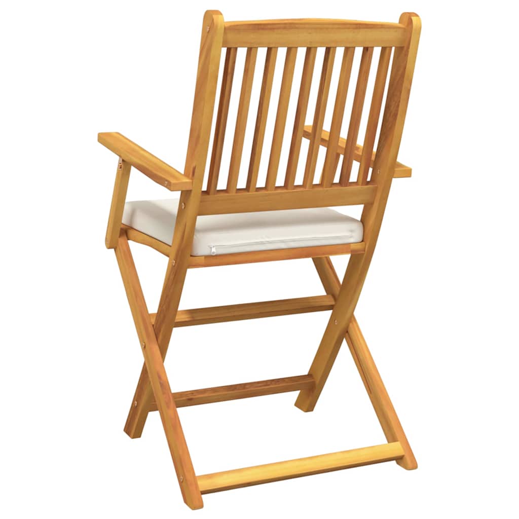 Folding Chair 4 pcs White 49 x 57.5 x 92 cm Solid Acacia Wood