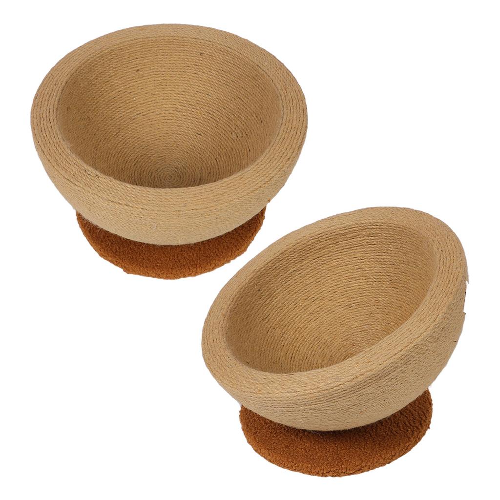Cat Scratching Board Bowl Multifunction 2 In 1 Sisal Cat Scratcher Lounge Bed For Kitten