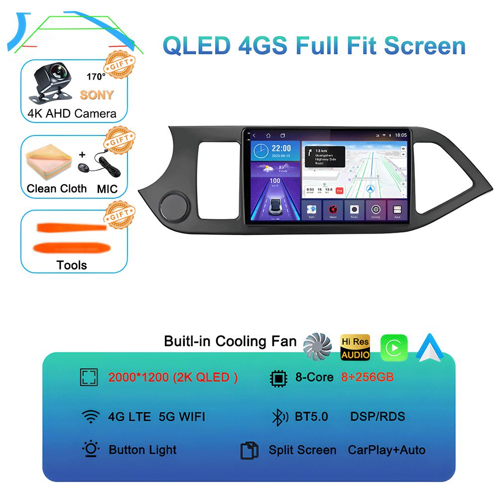 Android 14 Carplay Car Radio Multimidia Video Player For KIA PICANTO Morning 2011 - 2017 Navigation GPS IPS Head Unit NO 2din