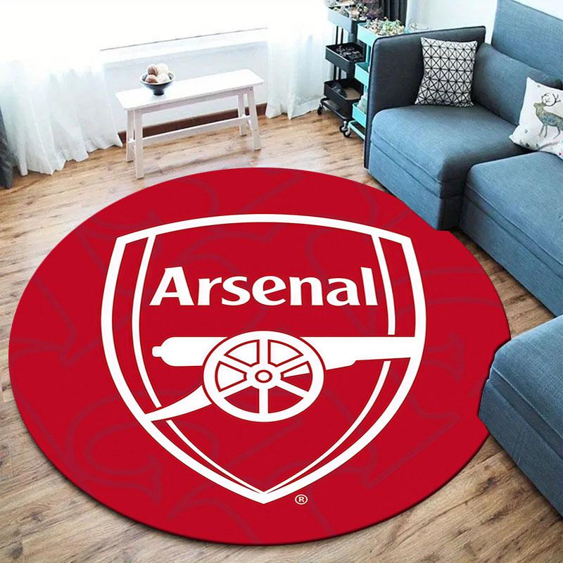 Arsenal F Round Area Rug,Carpet Rug for Living Room Bedroom Sofa Playroom Decor,Non-slip Floor Mat