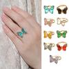 Butterfly Shape Clear Rhinestone Opening Adjustable Ring Jewelry Polished Bride Wedding Party Prom