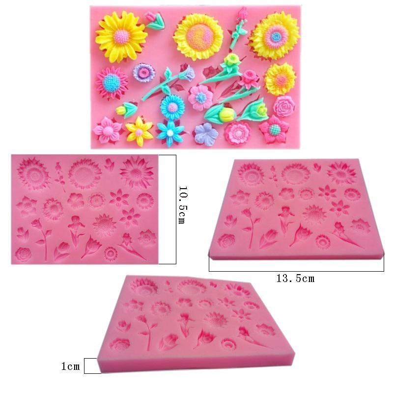 Silicone Mold Flower Shape DIY Fondant Pastry Candy Chocolate Mold Cake Kitchen Decorating Tools