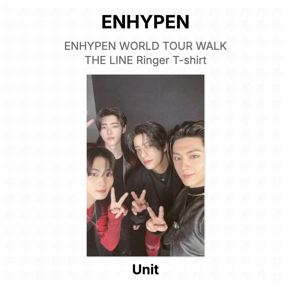 ENHYPEN Футболка с принтом WORLD TOUR WALK THE LINE Официальная фотокарточка