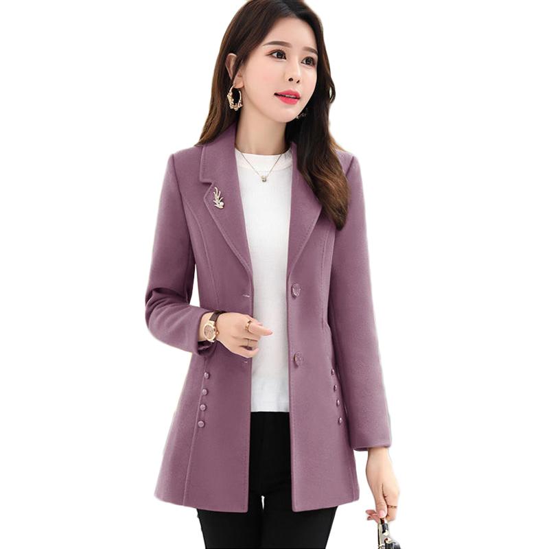 New Autumn Winter Woolen Coat Plus Size Women's Long Wool Coat Single-breasted Casual Trench Coat Abrigo De Lana Para Mujer 4XL
