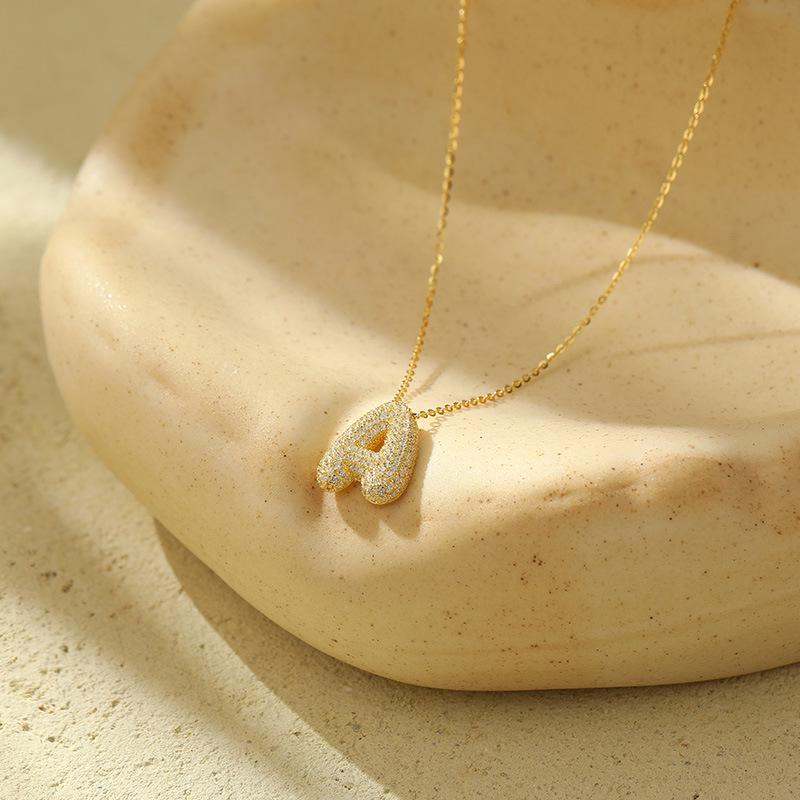 Женское ожерелье Banyan Tree из серебра 925 пробы с 26 буквами бриллиантов в форме пузыря — цепочка на ключицу в европейском и американском стиле хип-хоп.