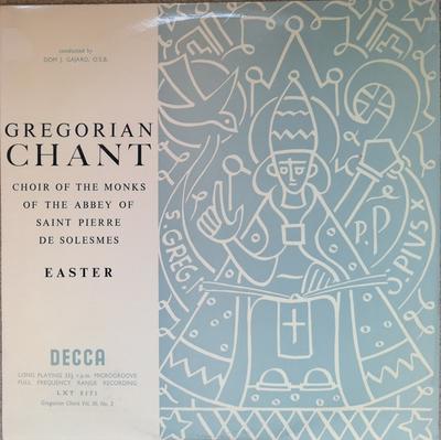 LP Пластинка ХОР МОНАХОВ АББАТСТВА СЕН- - Грегорианское пение - Пасха LXT5171 Decca 1956 Великобритания Классика Б/У