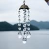 1-Piece Metal Hexagonal Cap Crystal Wind Chime - Boho Style Hanging Decor for Study, Living Room & Bedroom