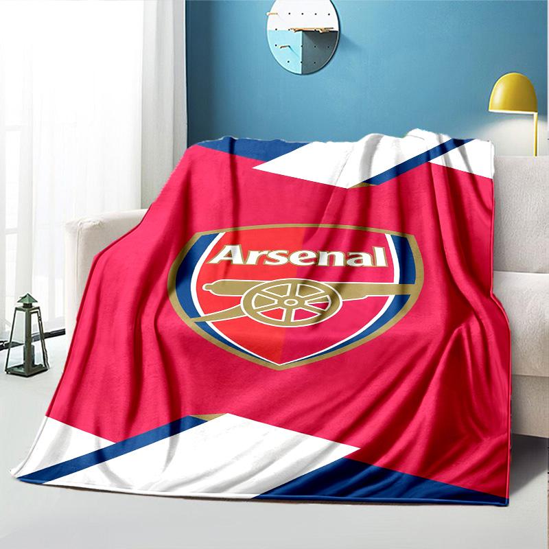 Arsenal F.C Pattern Blanket for Home Decoration, Bed, Sofa, Car Travel, Camping, Suitable for All Seasons, Birthday Christmas Gift