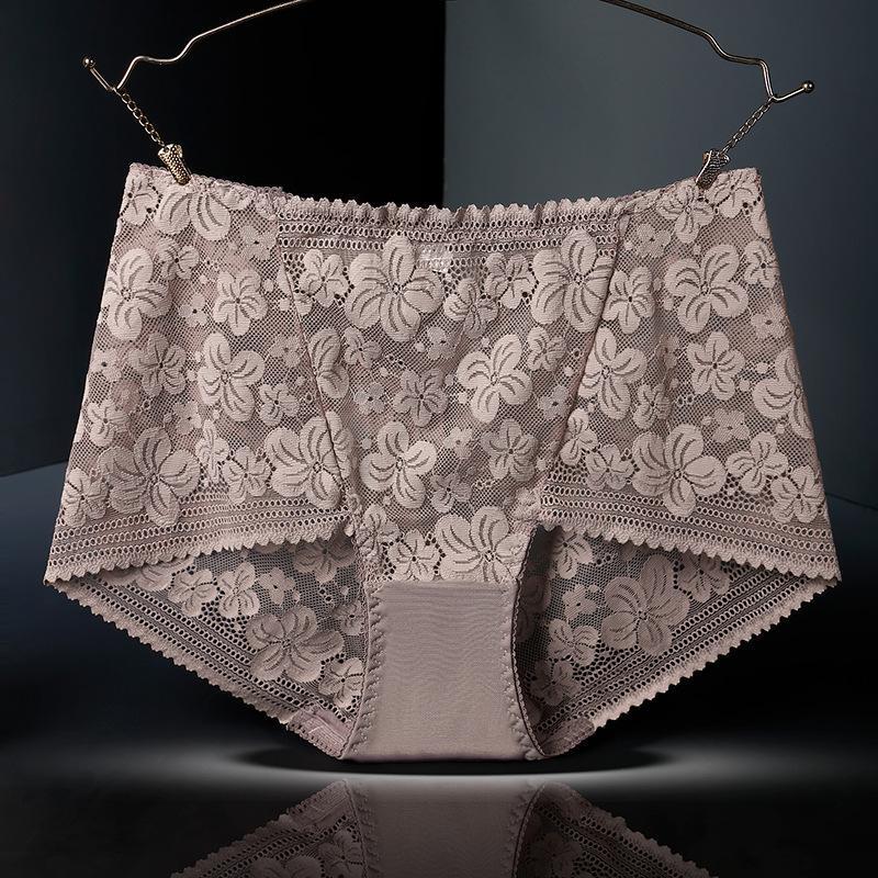 Plus Size High Waist Lace Panties with Cotton Crotch – Sexy, Hip-Lifting Design