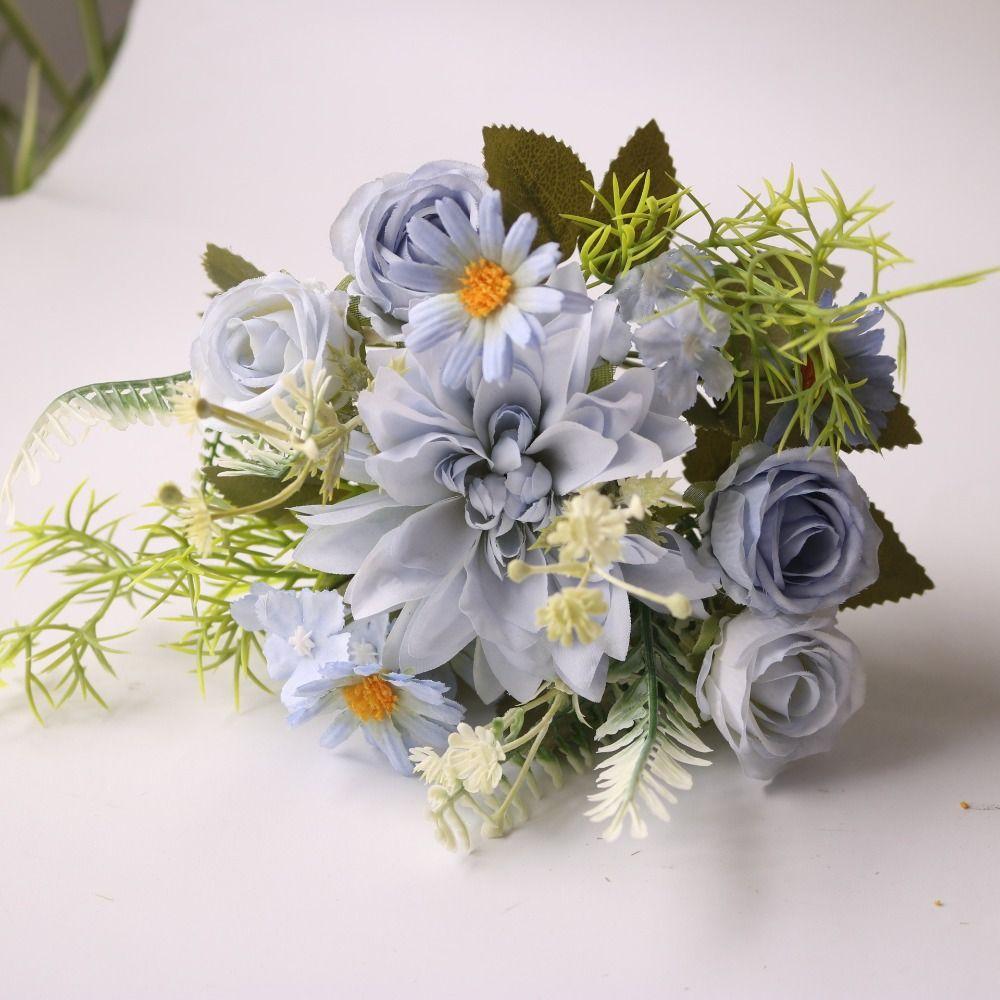 Шелковый материал Дизайн шелковых георгин и гортензий Искусственные шелковые цветы Декор для вечеринки, свадьбы, дома