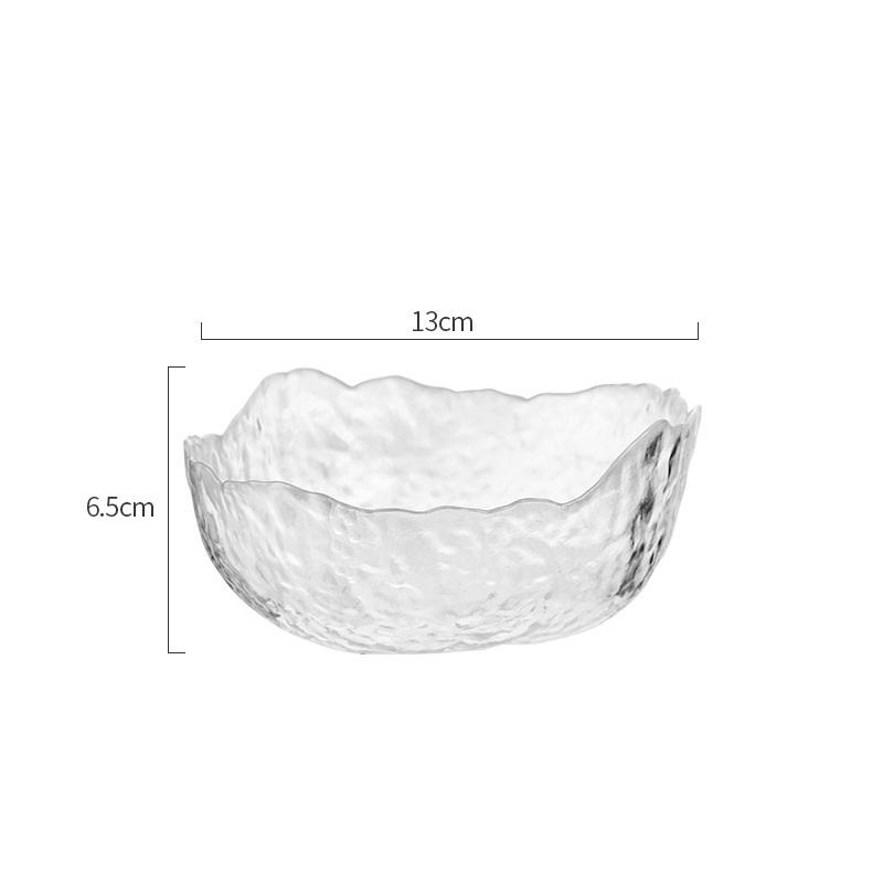 Синсюань Золотистый ободок Стеклянная миска Прозрачная фруктовая тарелка Миска для овощного салата Домашняя креативная миска для холодных овощей